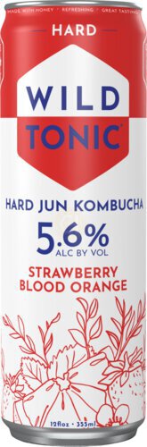 Wild Tonic Hard Jun Kombucha Strawberry Blood Orange No Sin