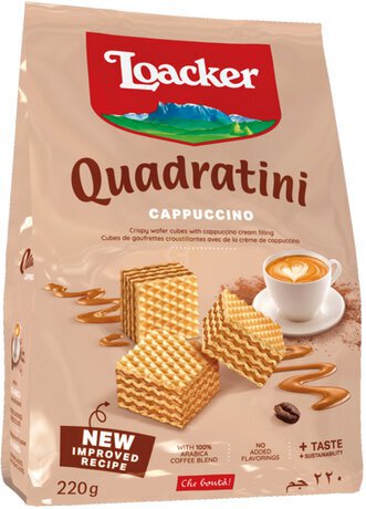 Loacker Quadratini Bite Size Wafer Cookies Cappuccino