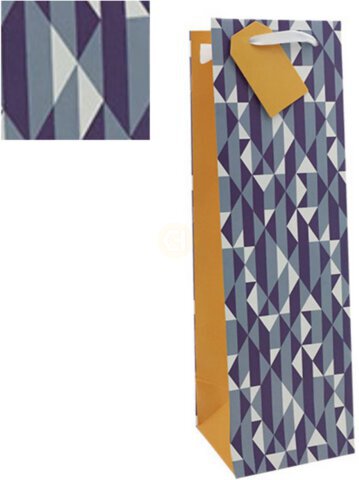 Rabbit Gift Bag Blue Purple Diamonds