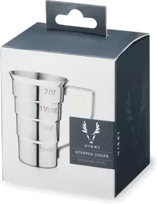 Viski Harrison Stainless Steel Stepped Jigger With Handle