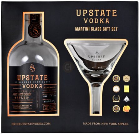 Upstate Vodka With Martini Glass Gift Set