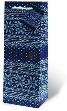 Gift Bag Blue Holiday Sweater