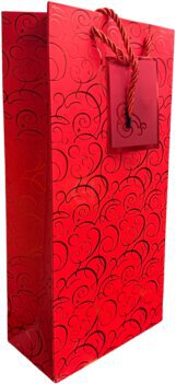 Gift Bag Single Bottle 1.5l/1.75l Silver/Red/Black