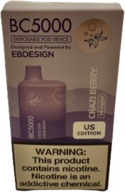 Ebdesign Rechargeable Disposable Crazi Berry Flavored Bc5000 Puffs