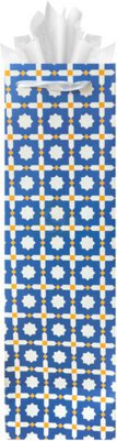 Rabbit Gift Bag Blue With Gold Pattern
