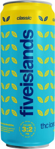 FIVE ISLANDS 3MG THC 2MG CBD ICED TEA CLASSIC CAN 4PK