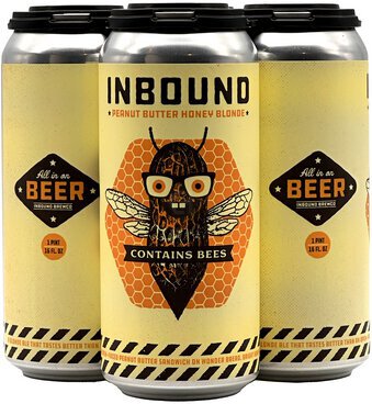 Inbound Brewing Contains Bees Peanut Butter Honey Blonde Cans