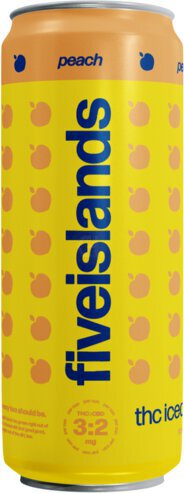 FIVE ISLANDS 3MG THC 2MG CBD ICED TEA PEACH CAN 4PK