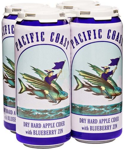 Pacific Coast Dry Hard Apple Cider With Blueberry Zin Can