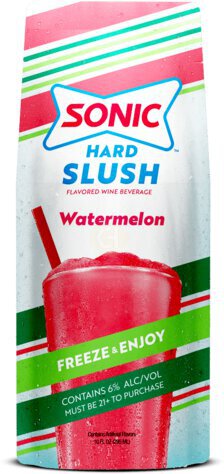 Sonic Hard Slush Watermelon Wine Beverage Pouch