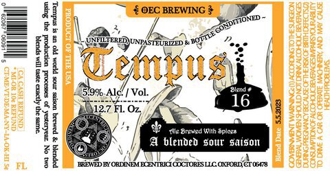 Oec Brewing Tempus Sour Saison