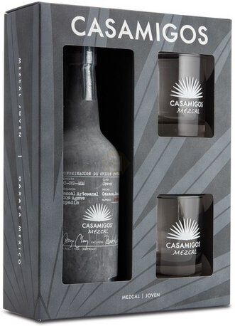 Casamigos Mezcal Joven Oaxaca Mexico Gift Set With Two Glasses