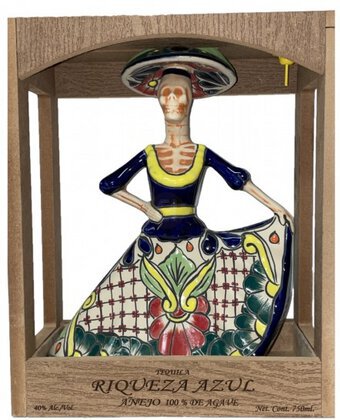 Riqueza Azul Anejo Catrina Tequila