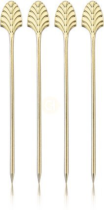 Viski Art Deco Cocktail Picks Gold Plated