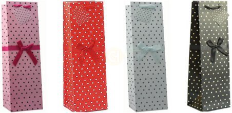 Rabbit Wine Bag White Dots Black