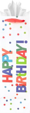 Wine Bag Happy Birthday Polka Dots