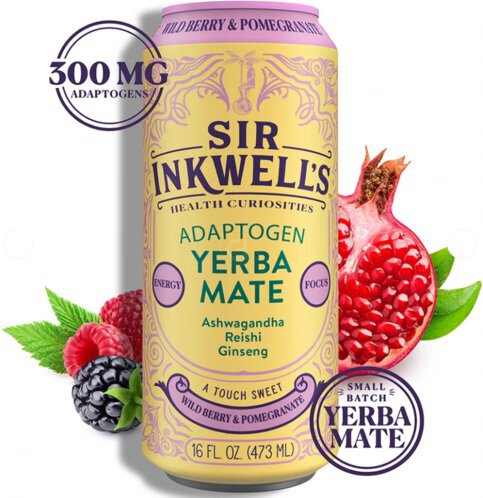 Sir Inkwell's Adaptogen Blackberry & Pomegranate Yerba Mate