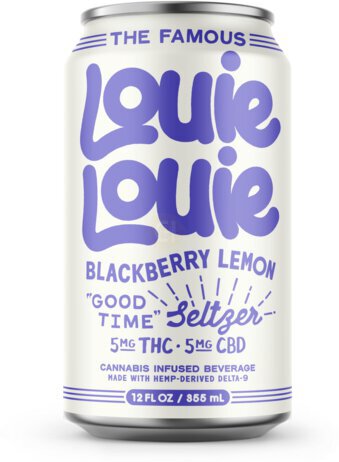 Louie Louie Delta Thc Sparkling Water Blackberry Lemon 5mg