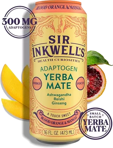 Sir Inkwell's Adaptogen Blood Orange & Mango Yerba Mate
