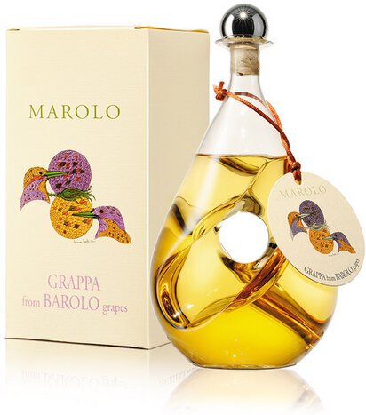 Marolo Barolo Grappa Limited Hand Blown Glass Twist