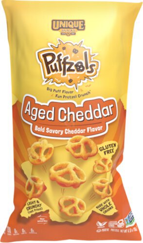 Unique Snacks Puffzels Aged Cheddar Bag