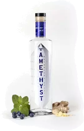 Amethyst Non Alcoholic Botanical Spirit Blueberry Ginger Mint