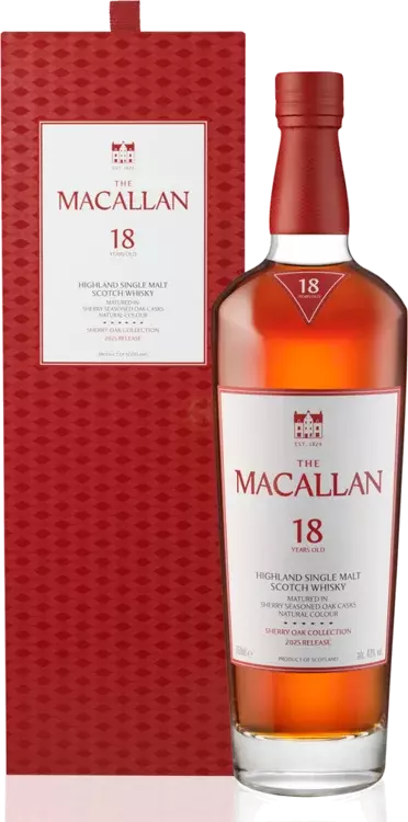 Macallan 18年【箱付き】　※2025年購入 The Macallan Sherry Oak 18 Years Old Single Malt Whisky 2025