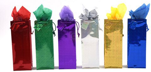 Wine Gift Bag Green Holo
