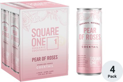 Square One Organic Pear Of Roses Sparkling Vodka Ready to Drink Cocktail
