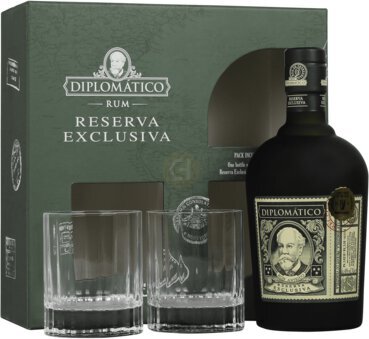 Diplomatico Rum Rsv Exclusiva W Glasses