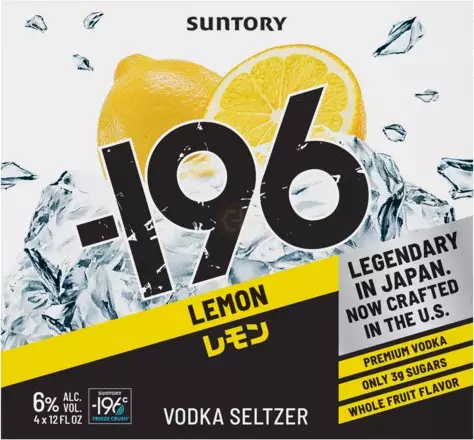 Minus 196 Vodka Seltzer Lemon 4 Pack 12oz Cans