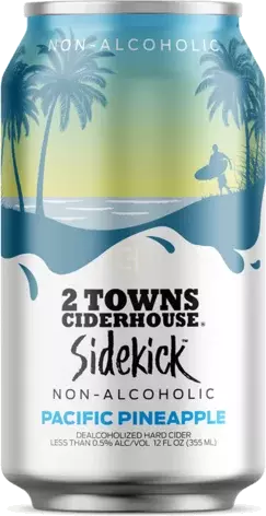 Towns Ciderhouse Sidekick Pacific Pineapple Non Alcoholic Cider 6 Pack