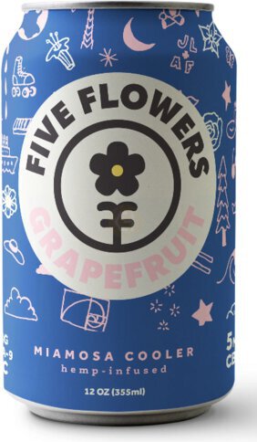 Five Flowers Grapefruit Mimosa Cooler 5mg Thc 5mg Cbd 12OZ
