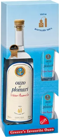 Ouzo Of Plomari Gift Set Isidozos Azvanitis Greece