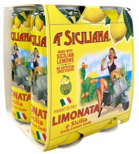A SICILANA SICILY LEMON SODA 4 PACK