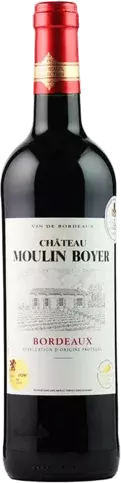 Chateau Moulin Boyer Bourdeax Rouge Wood Gift Converts To Wine Rack