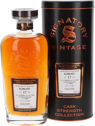 Signatory Vintage Cask Strength Glenlivet Speyside Single Malt Scotch Whisky 17yr Oloroso Sherry Butt