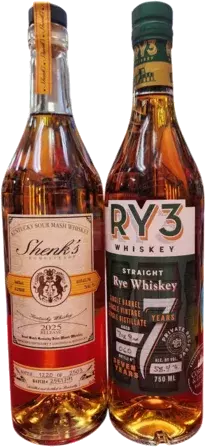 Shenk's 2025 Release + Ry3 straight rye 7 year Single barrel store pick Bundle Deal