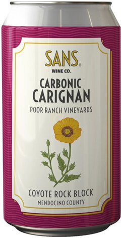 Sans Wine Co Carbonic Carignan Poor Ranch Vineyards Coyote Rock Block Mendocino County