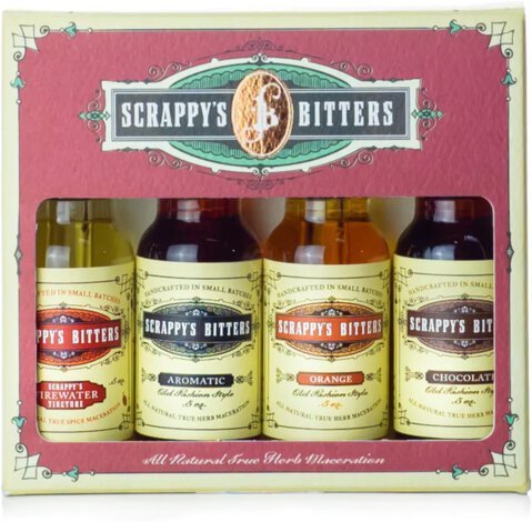 Scrappy's Bitters The Essentials Mini Set Orange Aromatic Chocolate Firewater