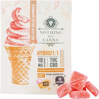 Nothing But Canna Gelato Split Gummies Hybrid 1 10mg 5 Pieces 100mg Bag