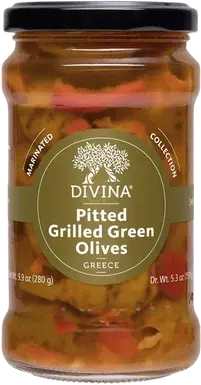 Divina Pitted Grilled Green Olives