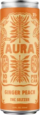 Aura Ginger Peach Seltzer 10mg Thc