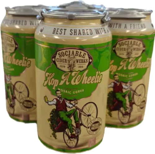 Sociable Cider Werks Hop A Wheelie Mosaic Guava Cider