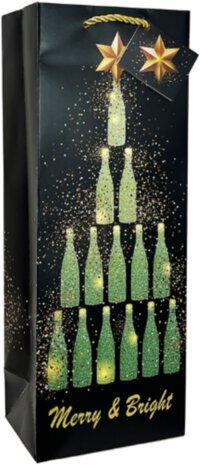 Holiday Merry & Bright -  Wine Bag