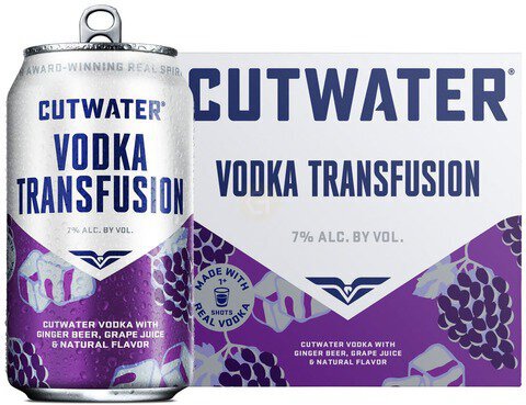 Cutwater Spirits Transfusion Vodka Grape (4 x 12 fl oz)
