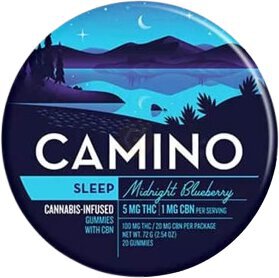 Camino Sleep Midnight Blueberry Thc Gummy 50mg 5mg Thc 1mg Cbn