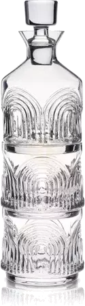 Viski 3piece Deco Beau Crystal Stacking Decanter