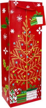 Wine Bag Holiday Red Xmas Morning