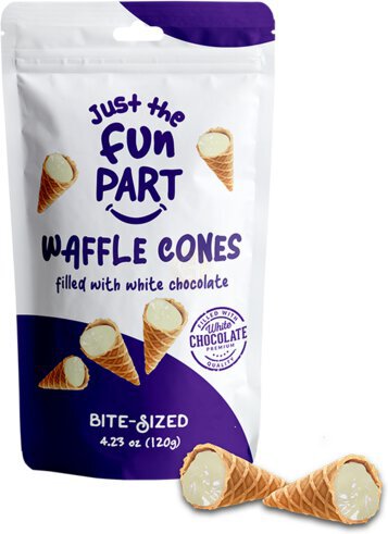 Just The Fun Waffle Cones Chocolate White